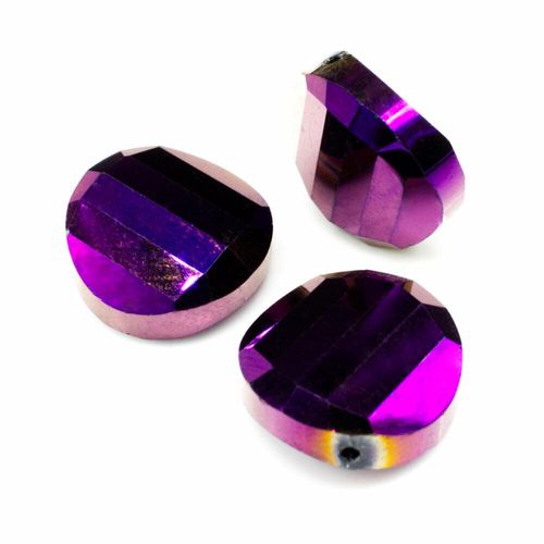 18mm crystal beads purple iris, pack of 6 — faceted for jewelry making and beadwork
