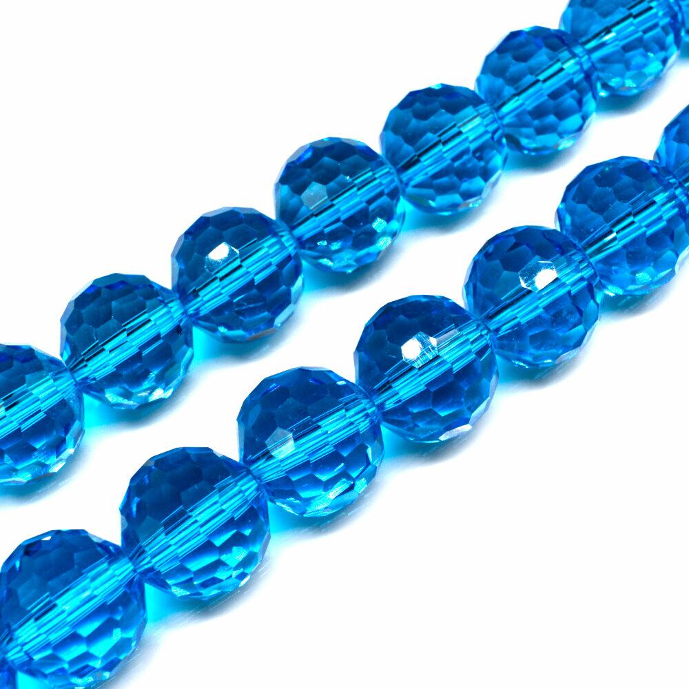 14mm crystal beads turquoise, pack of 20 — faceted for jewelry making and beadwork