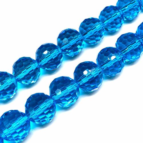 14mm crystal beads turquoise, pack of 20 — faceted for jewelry making and beadwork