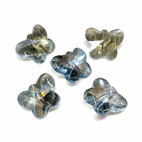 12mm crystal beads hint of blue 14x12mm, pack of 8 — faceted for jewelry making and beadwork
