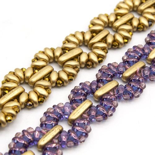 Marguerite Bracelet Makes 2 amethyst flax bracelet making kit — DIY set with beads and instructions for creating handmade jewelry