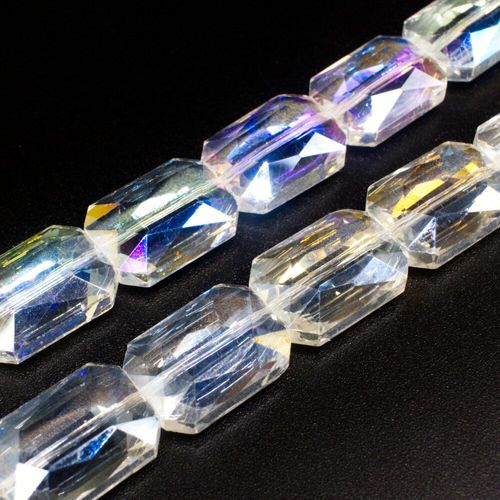 18mm crystal beads crystal ab, pack of 6 — AB finish, faceted for jewelry making and beadwork