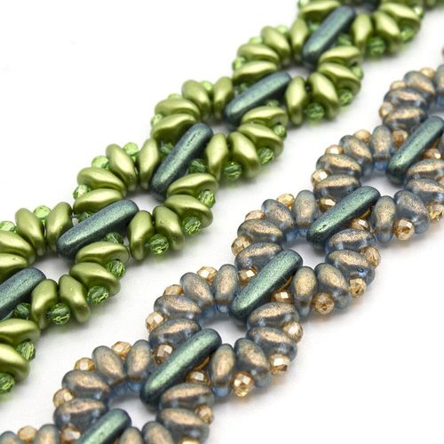 Marguerite Bracelet Makes 2 lime champagne shadow bracelet making kit — DIY set with beads and instructions for creating handmade jewelry