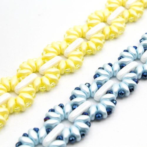 Marguerite Bracelet Makes 2 lemon azure bracelet making kit — DIY set with beads and instructions for creating handmade jewelry