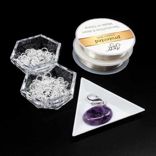 Bead Club Week 12 & 16 Amethyst Cab Chain Maille 1 x 30mm for jewellery making