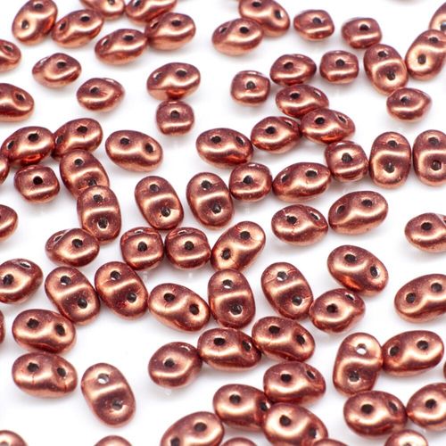 10g Czech glass Rulla beads suede gold lantana — two-hole beads for jewelry making and bead weaving