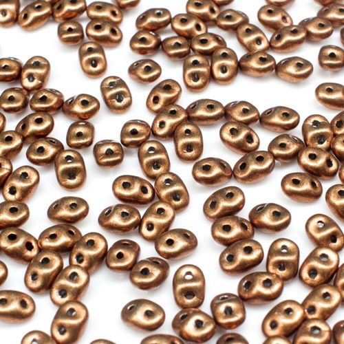 10g Czech glass Rulla beads sat. met. ceylon yellow — two-hole beads for jewelry making and bead weaving