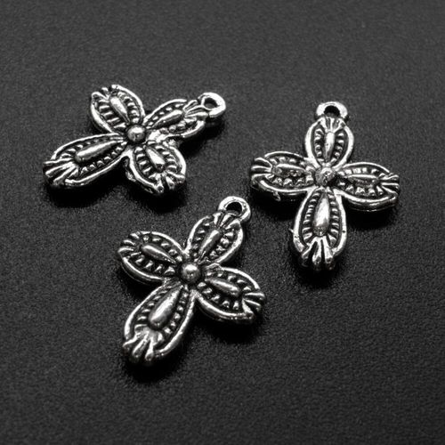 Antique Silver Metal Charm Cross 18mm 10pcs for jewellery making