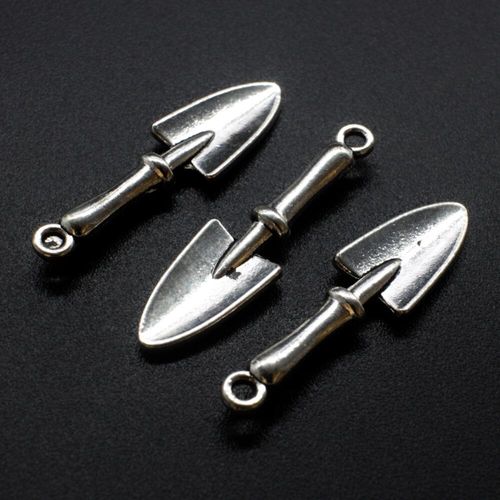 Antique Silver Metal Charm Trowl 32mm 8pcs for jewellery making