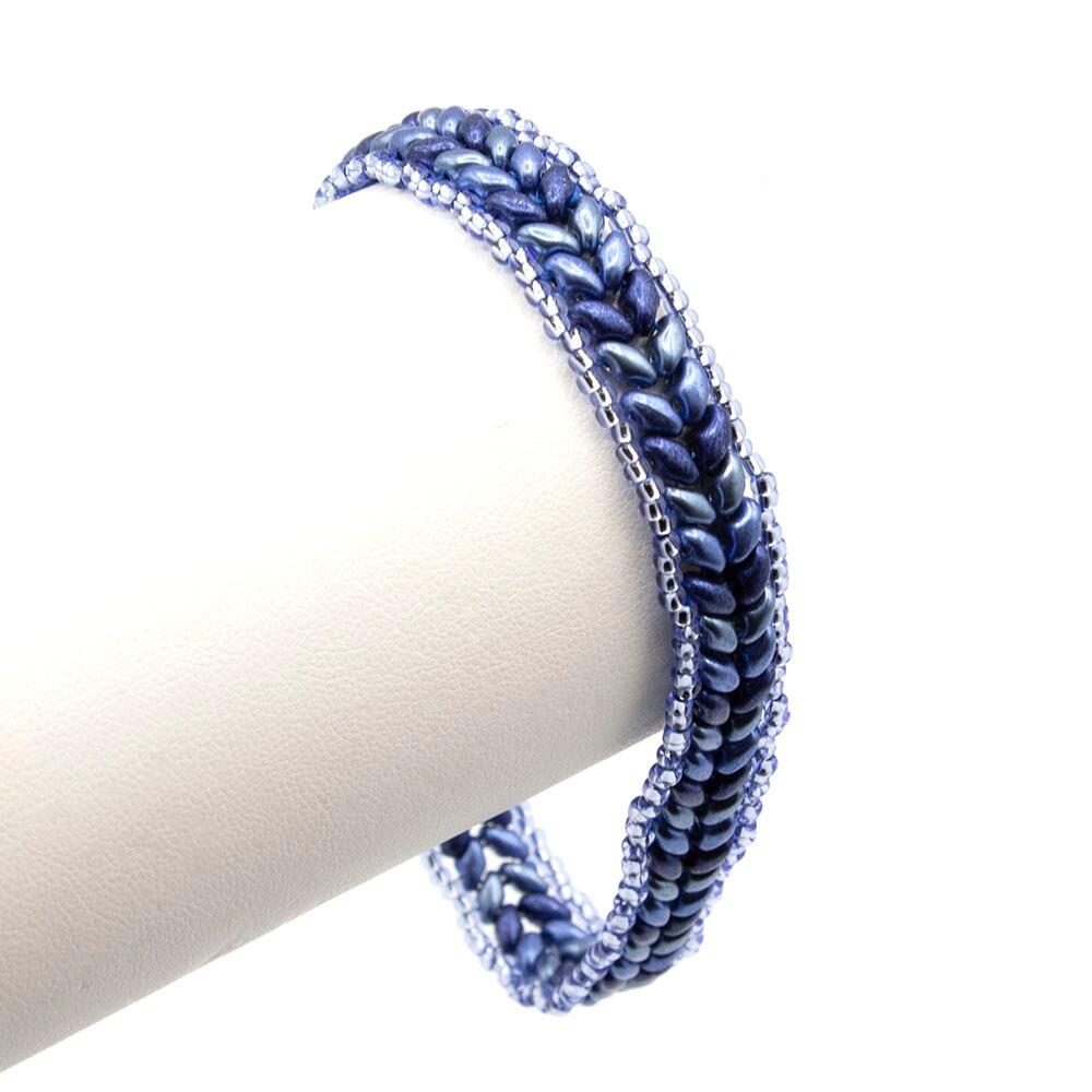 Hannah SuperDuo Bracelet evening sapphire bracelet making kit — DIY set with beads and instructions for creating handmade jewelry