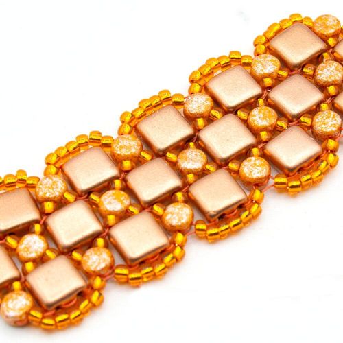Kali Bracelet copper orange bracelet making kit — DIY set with beads and instructions for creating handmade jewelry
