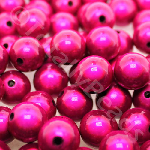 14mm Miracle acrylic round beads 14mm round fuchsia 16pcs — pack of 16, reflective 3D-effect beads ideal for jewelry making, crafts, and…