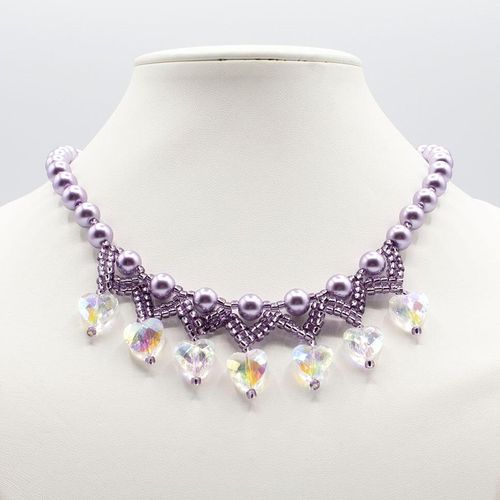 Aimee Necklace light tanzanite necklace making kit — DIY set with beads and instructions for creating handmade jewelry