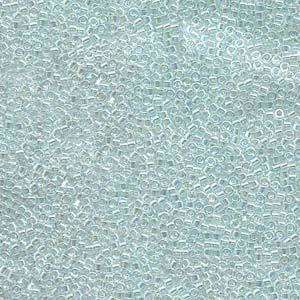 size 11 Miyuki Delica seed beads db083 lined lt aqua ab 5g — 5g pack, premium Japanese cylinder beads perfect for bead weaving, embroider…