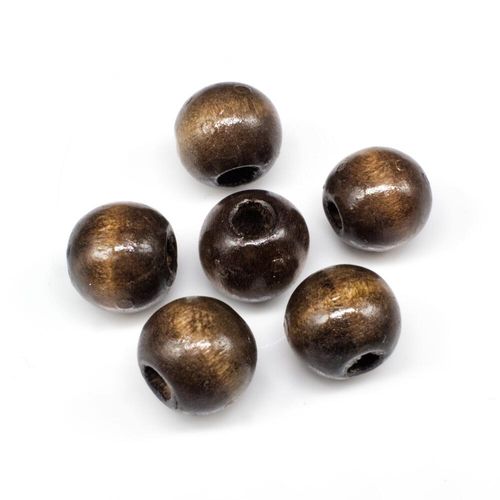 Wooden Bead Round 12mm Dark Brown 20pcs for jewellery making