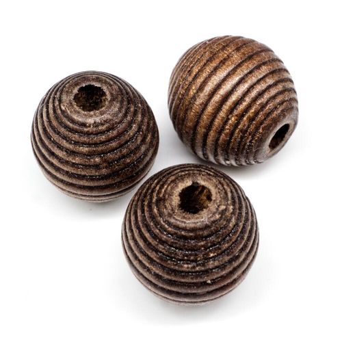 Wooden Bead Round 19mm Rings Brown 8pcs for jewellery making