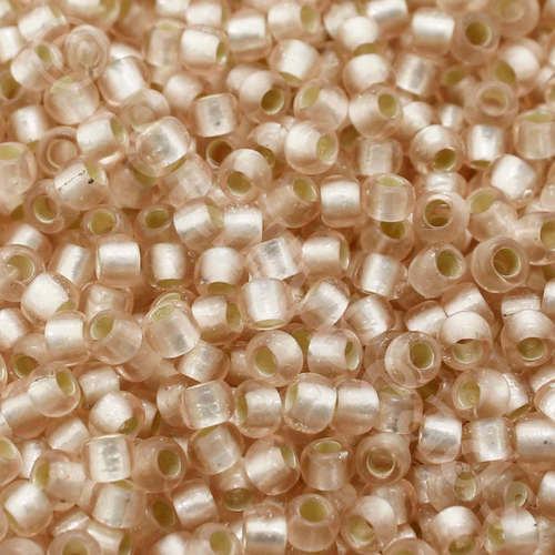 Toho Size 8 Seed Beads 10g - Silver Lined Frosted Rosaline