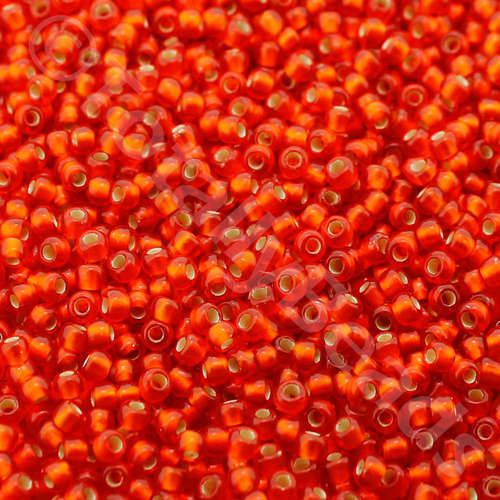 Toho Size 11 Seed Beads 10g - Silver Frost Lt Siam Ruby