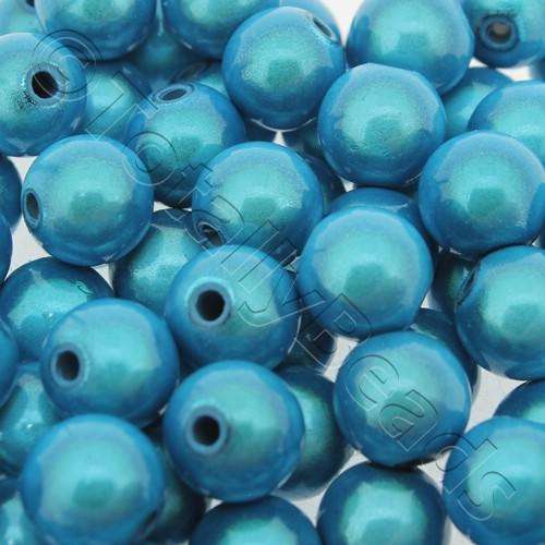 10mm Miracle acrylic round beads 10mm round turquoise 40pcs — pack of 40, reflective 3D-effect beads ideal for jewelry making, crafts, an…