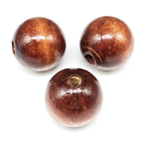 Wooden Bead Round 27mm Cherry Brown 4pc 4 Pieces for jewellery making