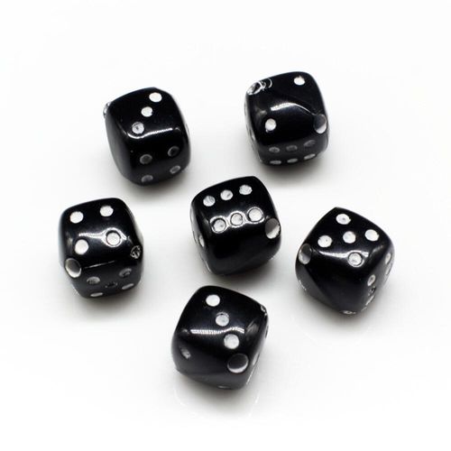 Acrylic Dice Beads 8mm 50pcs Black for jewellery making