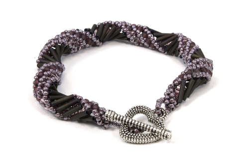 Russian Spiral 3 Bracelet Bead Pack amethyst bracelet making kit — DIY set with beads and instructions for creating handmade jewelry