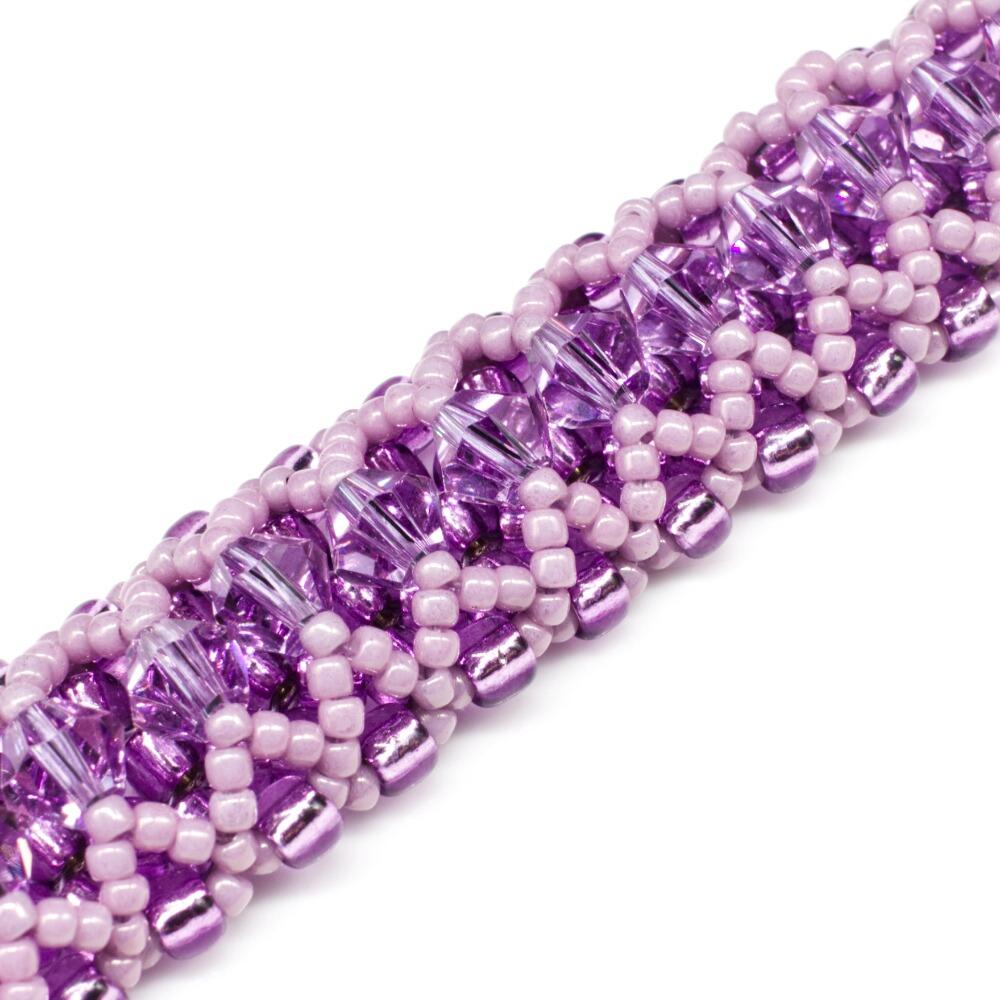 Crystal Lattice Bracelet mauve grape bracelet making kit — DIY set with beads and instructions for creating handmade jewelry