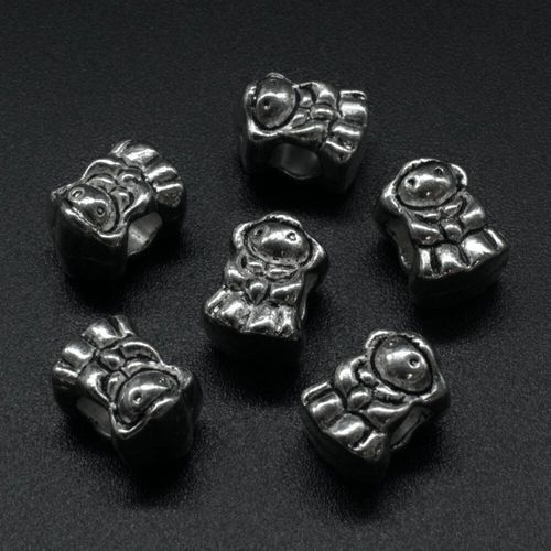 Ant. Silver Charm Bead Bride 12mm Large Hole 1pc for jewellery making
