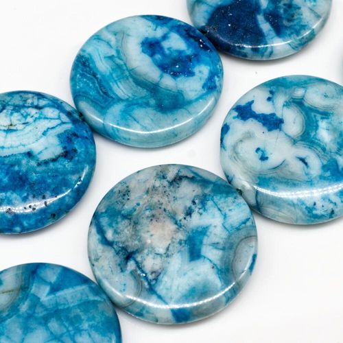 30mm resin druzy bead disc 6pcs — sparkling cabochon-style stone ideal for jewelry making, pendants, and craft designs