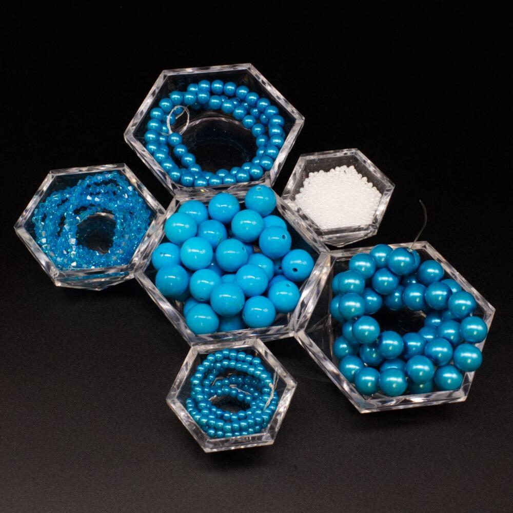 Premium Hugs & Kisses Jewellery Set blue howlite jewelry making kit — DIY set with beads and instructions for creating handmade jewelry