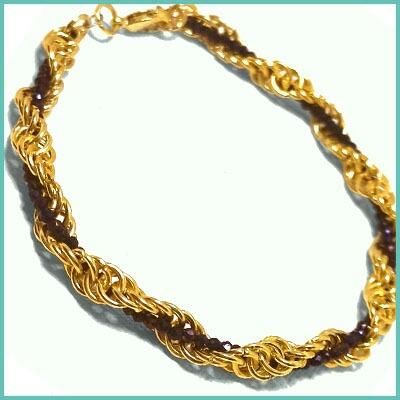 Spiral Micro Crystal Bracelets gold & purple iris bracelet making kit — DIY set with beads and instructions for creating handmade jewelry