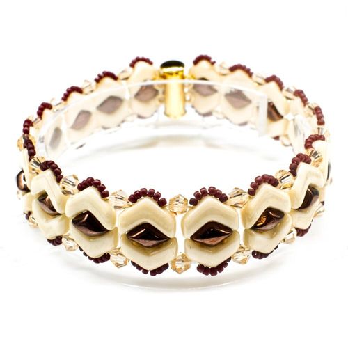 Vee Bead Bracelet champagne bronze bracelet making kit — DIY set with beads and instructions for creating handmade jewelry