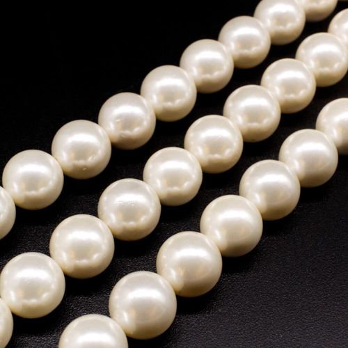 Sea Shell Pearl Beads 10mm Round White for jewellery making