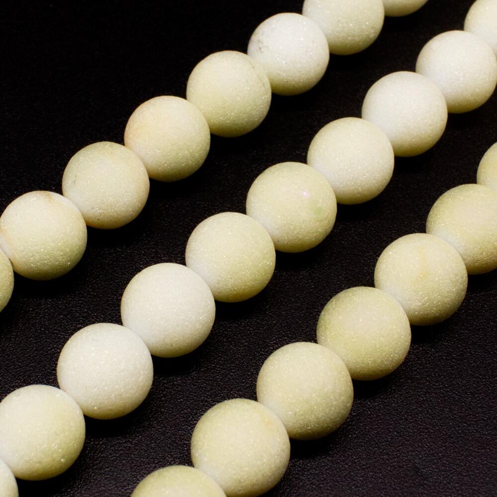 Druzy Round Glass Beads 10mm Yellow for jewellery making