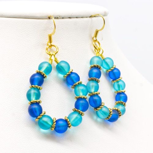 Chloe Earrings 2 Pairs blueberry ice earring making kit — DIY set with beads and instructions for creating handmade jewelry