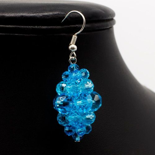 Dew Drop Earrings aqua earring making kit — DIY set with beads and instructions for creating handmade jewelry