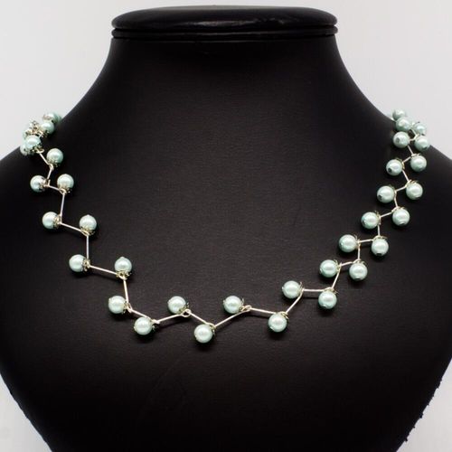 Glass Pearl Vine Necklace sea glass necklace making kit — DIY set with beads and instructions for creating handmade jewelry