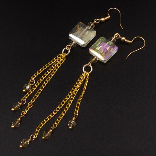 Jessica Earrings lemon ab 4 pairs earring making kit — DIY set with beads and instructions for creating handmade jewelry