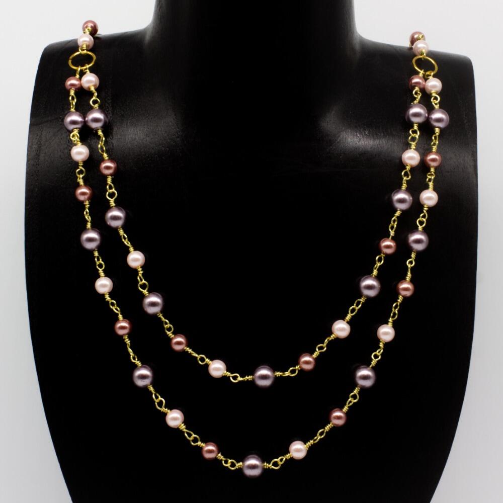 Rosaria Necklace & Bracelet pink gold bracelet making kit — DIY set with beads and instructions for creating handmade jewelry