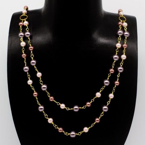 Rosaria Necklace & Bracelet pink gold bracelet making kit — DIY set with beads and instructions for creating handmade jewelry