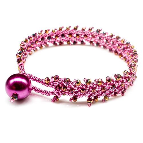 St Petersberg Chevron Bracelets mauve bracelet making kit — DIY set with beads and instructions for creating handmade jewelry