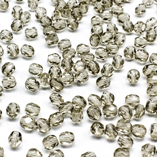 4mm Czech glass fire polished faceted beads black diamond — pack of 100, high-quality faceted beads perfect for jewelry making and beadwo…