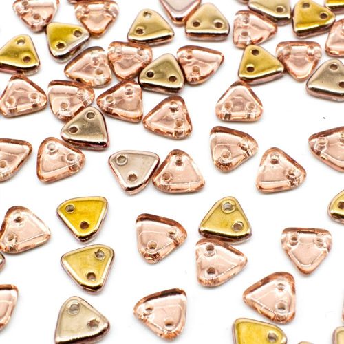 6mm Czech glass glass beads apollo gold — pack of 7, high-quality two-hole beads ideal for jewelry making, bead weaving, and crafts