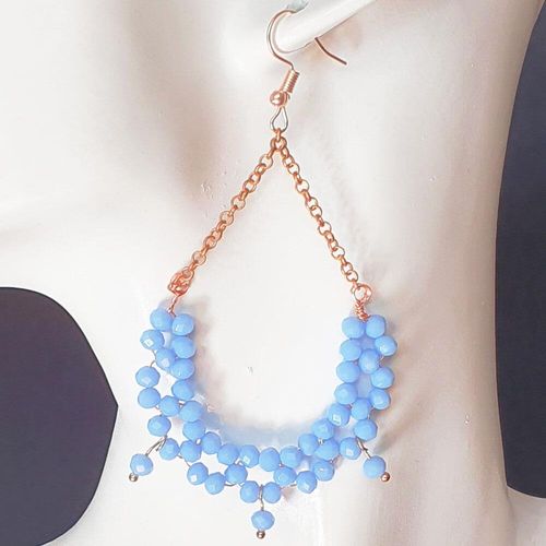 Adaline Chandelier Earrings opaque blue earring making kit — DIY set with beads and instructions for creating handmade jewelry