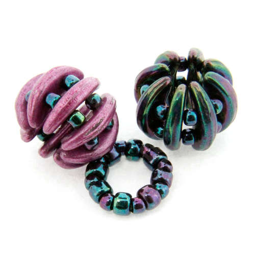 Erudite Crescent Bead Pack purple iris jewelry making kit — DIY set with beads and instructions for creating handmade jewelry