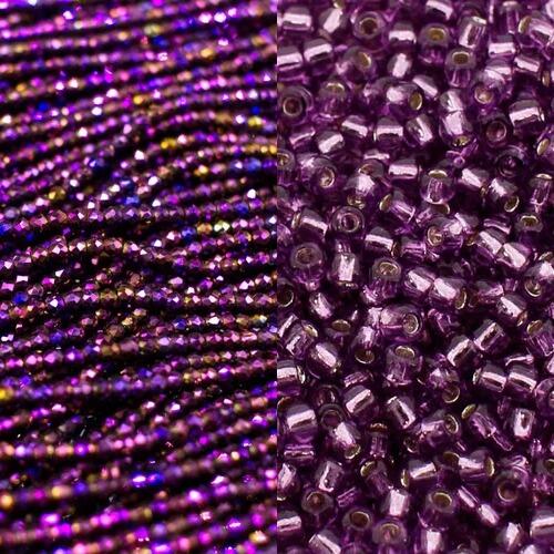 Chenille Crystal Bracelet grape iris bracelet making kit — DIY set with beads and instructions for creating handmade jewelry
