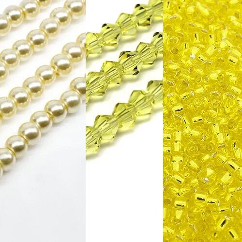 Kassia Diamond Bracelet Makes 2 yellow bracelet making kit — DIY set with beads and instructions for creating handmade jewelry