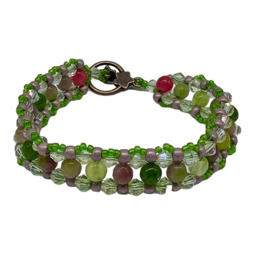 Jocelyn Crystal & Jade Bracelets woodpecker bracelet making kit — DIY set with beads and instructions for creating handmade jewelry