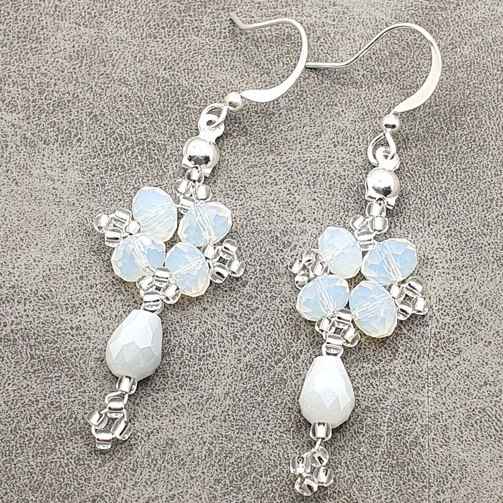 Vesta Crystal Earrings grey shadow earring making kit — DIY set with beads and instructions for creating handmade jewelry