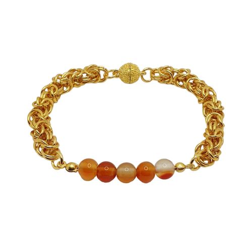 Andrea Chainmallie Bracelet carnelian bracelet making kit — DIY set with beads and instructions for creating handmade jewelry